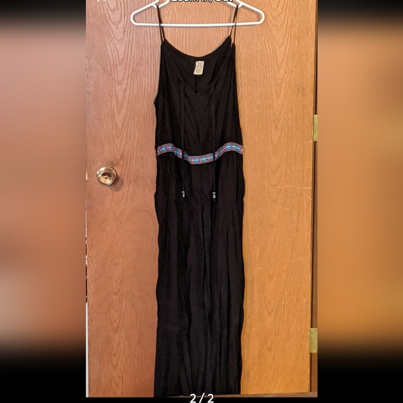 Black sundress with colorful waist band - Picture 1 of 2